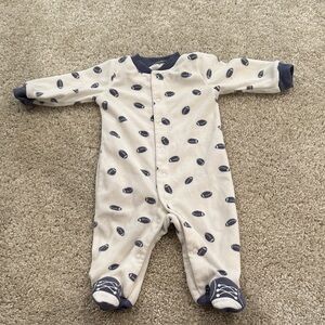 Carter's Cream and Navy Kids Footie